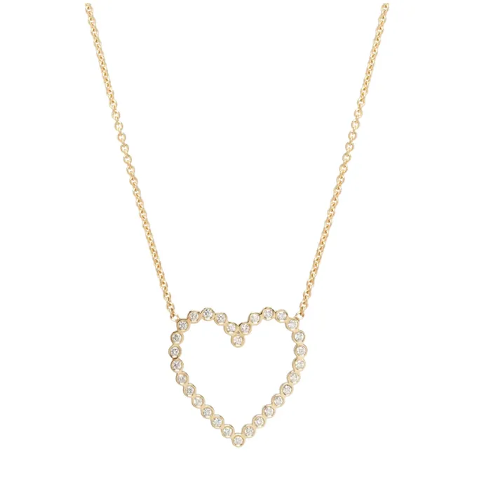 14K Gold Open Heart Necklace Zo Chicco Necklaces