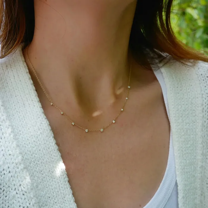 9 Prong Set Diamond Necklace ef collection Necklaces
