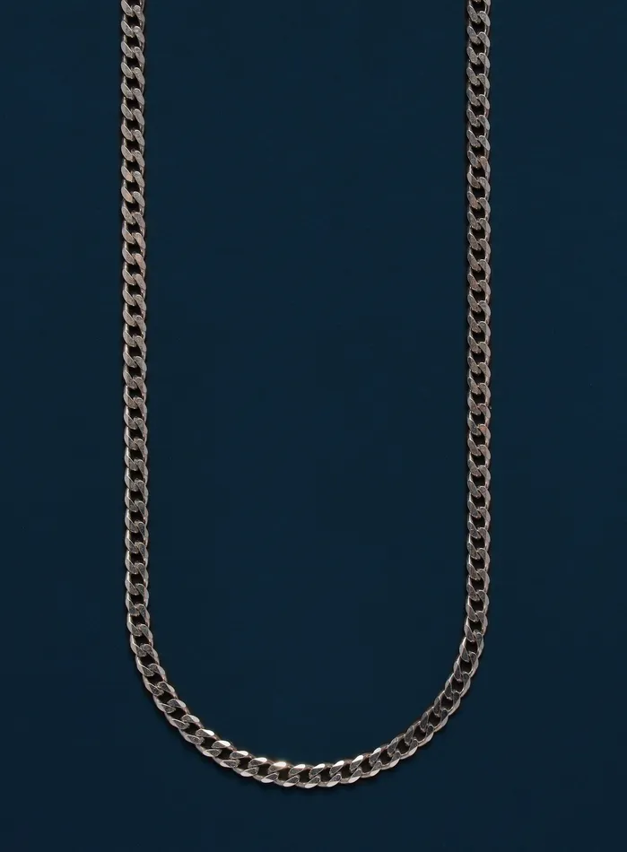 925 Sterling Silver Cuban Chain w Rhodium Coating WE ARE ALL SMITH Rings