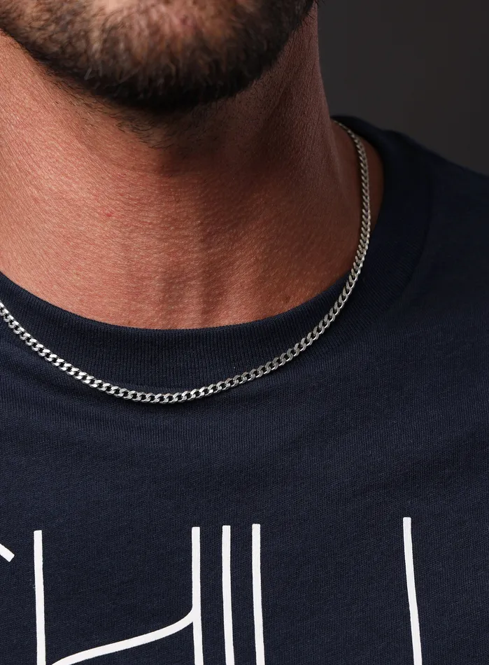 925 Sterling Silver Cuban Chain w Rhodium Coating WE ARE ALL SMITH Rings