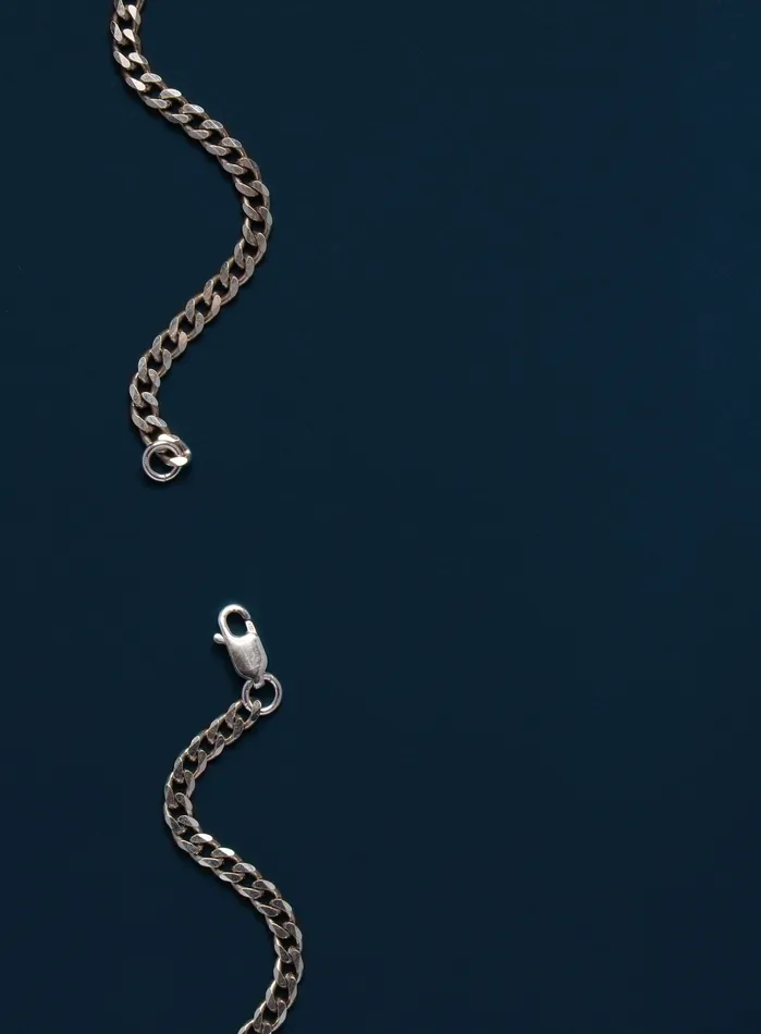 925 Sterling Silver Cuban Chain w Rhodium Coating WE ARE ALL SMITH Rings