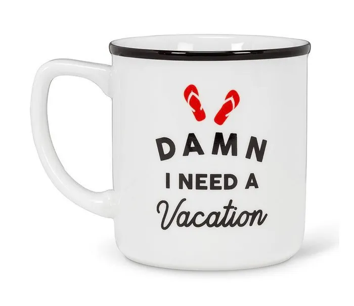 Abbott Earrings Need a Vacation Text Mug