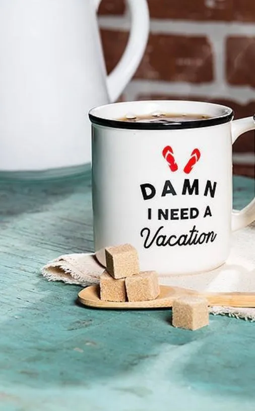 Abbott Earrings Need a Vacation Text Mug Abbott Earrings Need a Vacation Text Mug