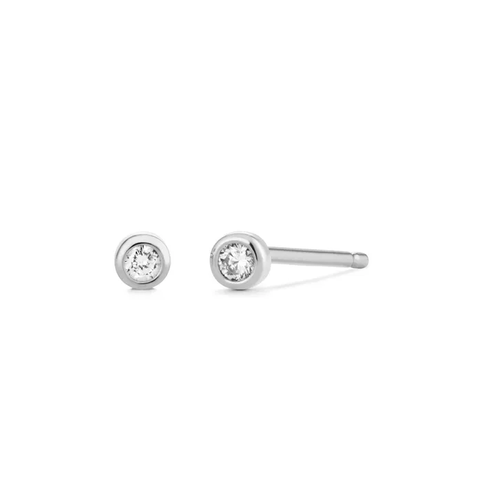 AURELIE GI Earrings GERI Bezel Diamond Studs