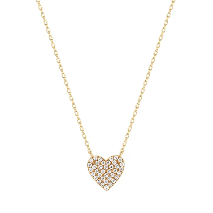 AURELIE GI ELSIE Diamond Pave Heart Necklace Necklaces