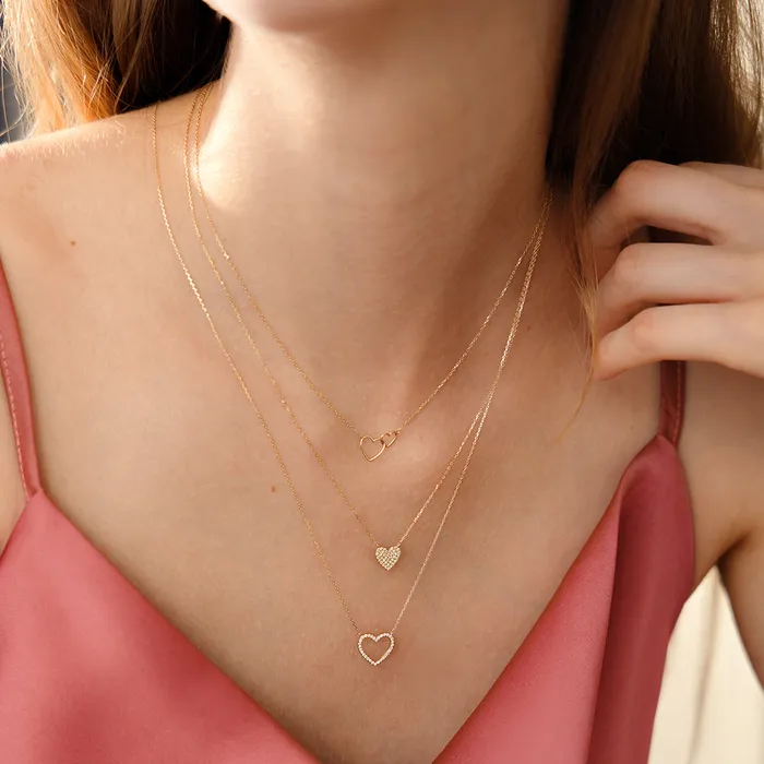 AURELIE GI ELSIE Diamond Pave Heart Necklace Necklaces