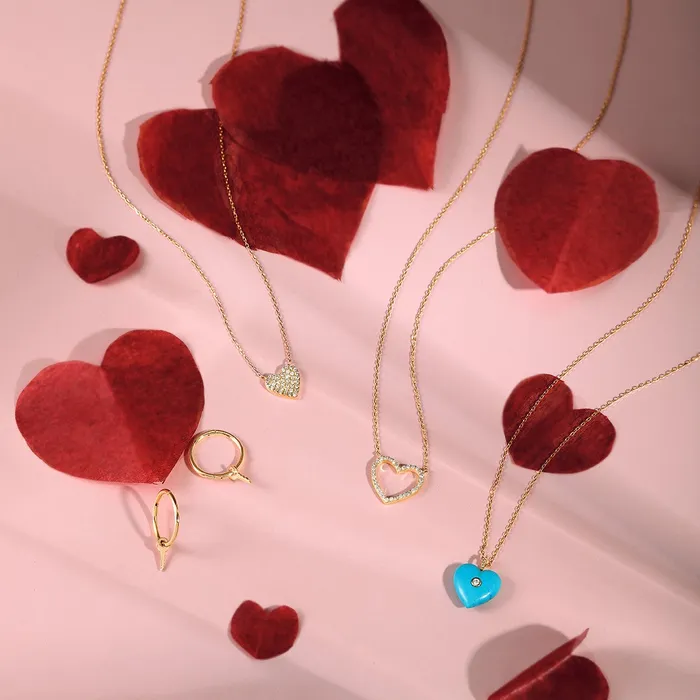 AURELIE GI ELSIE Diamond Pave Heart Necklace Necklaces