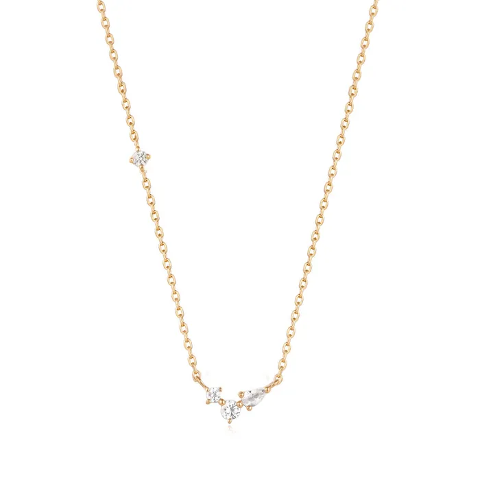 AURELIE GI Necklaces CAMI Pear and Round White Sapphire Necklace