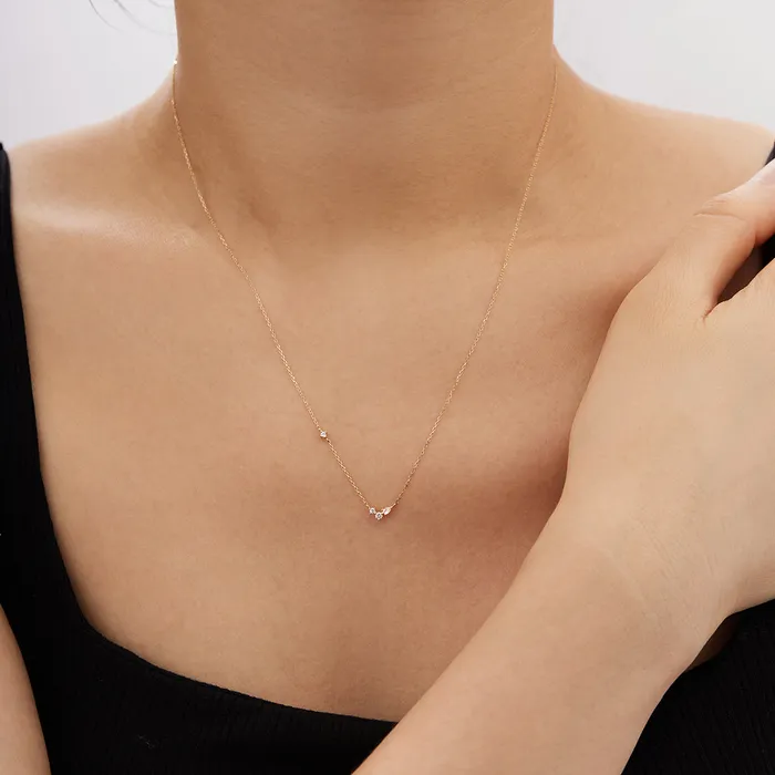AURELIE GI Necklaces CAMI Pear and Round White Sapphire Necklace