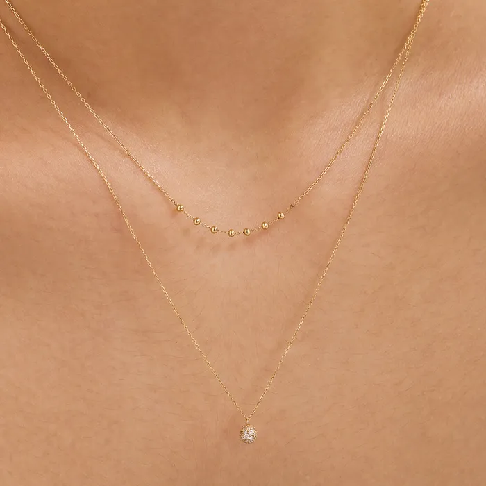 AURELIE GI Necklaces HEATHER Lab Grown Diamond Bead Necklace