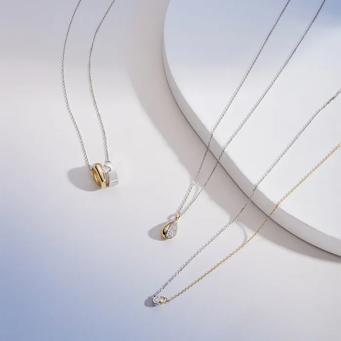 AURELIE GI Rings SANILIA TwoTone Bezel Pear LGD Pendant