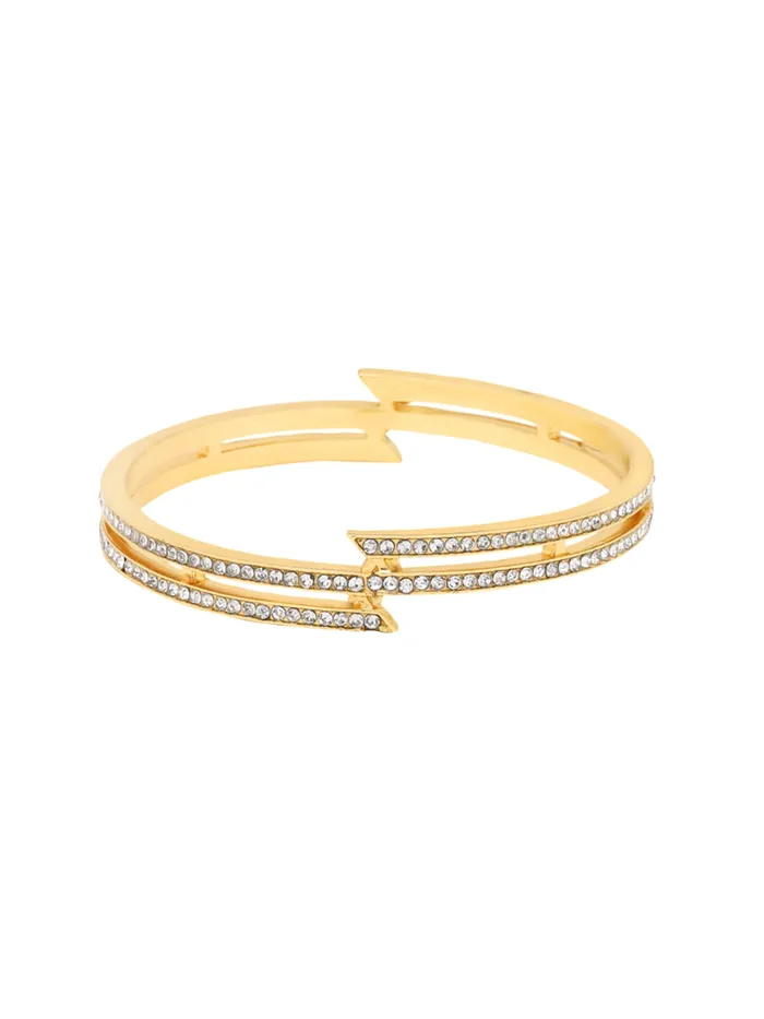 Bangle Bracelet Golden Cubic Zirconia for Women 26 in Size Elegant Design Gift for Her Yellow Chimes Earrings Bangle Bracelet Golden Cubic Zirconia for Women 26 in Size Elegant Design Gift for Her Yellow Chimes Earrings