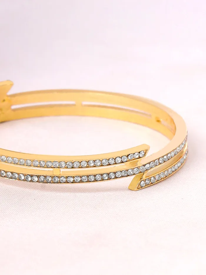 Bangle Bracelet Golden Cubic Zirconia for Women 26 in Size Elegant Design Gift for Her Yellow Chimes Earrings