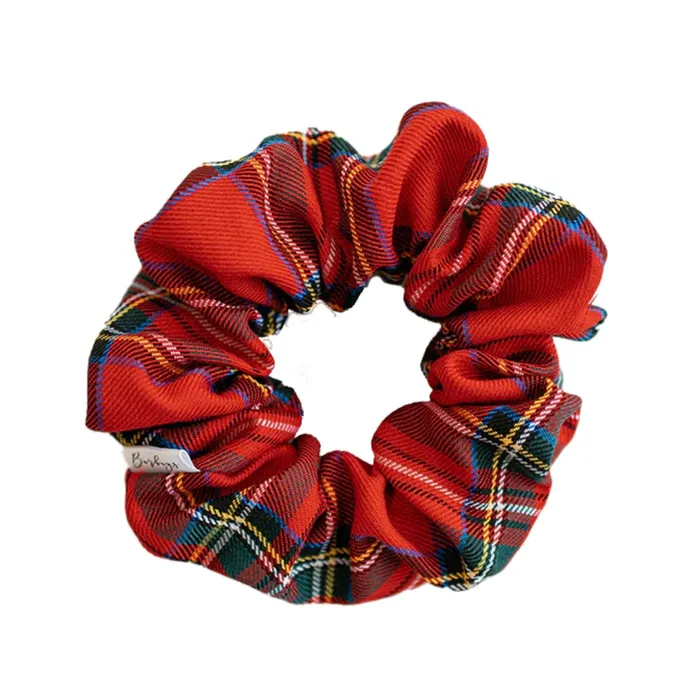 Barbays Earrings Barbays Red Tartan Scrunchie