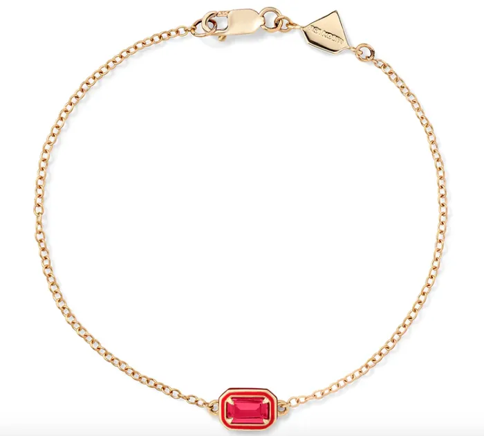 Bracelets Alison Lou Jewels Rectangular Cocktail Bracelet Ruby