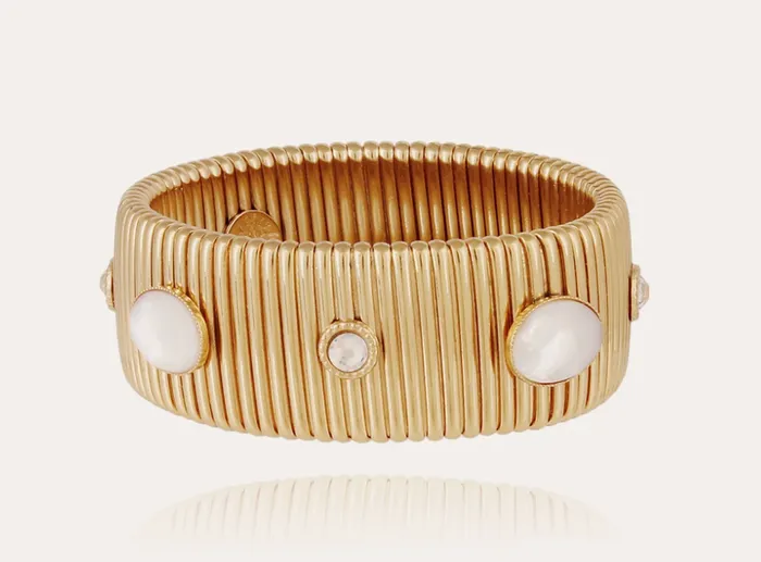 Bracelets Gas Bijoux Strada bracelet large size gold White Motherofpearl strass Bracelets Gas Bijoux Strada bracelet large size gold White Motherofpearl strass