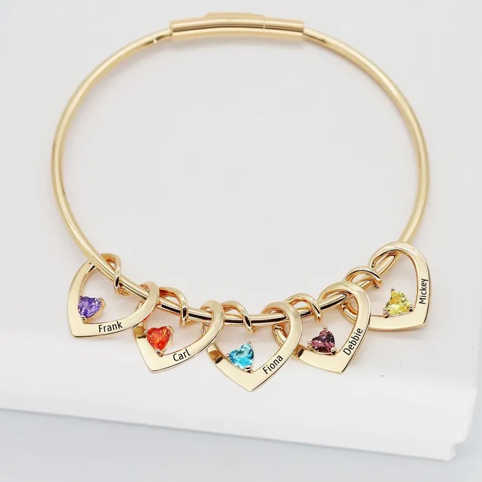 Bracelets The Signature Collection Co Hearts of Love Birthstone Bracelet