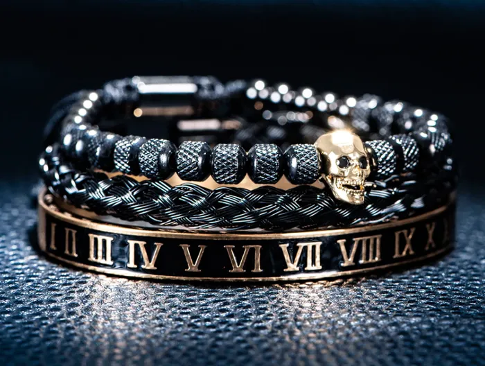 Bracelets The Signature Collection Co Skull Roman Numeral Bracelet