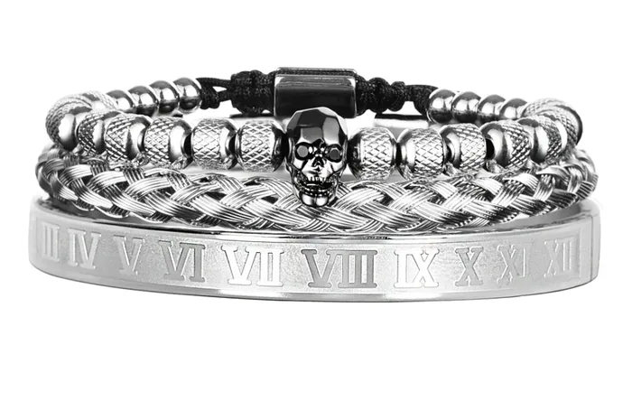 Bracelets The Signature Collection Co Skull Roman Numeral Bracelet