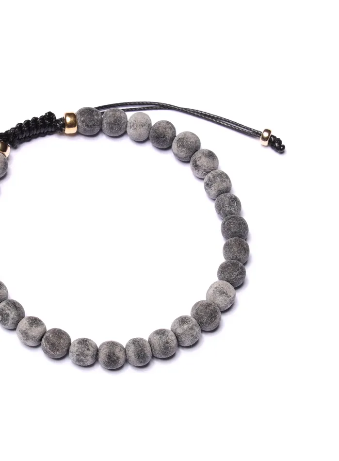 Bracelets WE ARE ALL SMITH Mens Jewelry Clothing Gray wood and Gold Bead Bracelet for Men