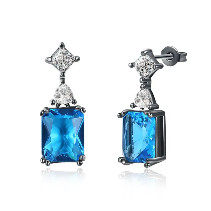 Bracelets Yellow Chimes Yellow Chimes A5 Grade Blue Crystal Black Gun Plated Drop Earrings for Women Girls Bracelets Yellow Chimes Yellow Chimes A5 Grade Blue Crystal Black Gun Plated Drop Earrings for Women Girls
