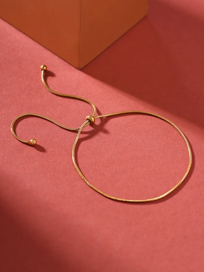 Bracelets Yellow Chimes Yellow Chimes Anklet for Women Fashion Gold Adjustable Anklets for Women Simple Chain Anklet for Girls Golden Leg Chain for Girls Birthday Gift for Women Anniversary Gift for Wife