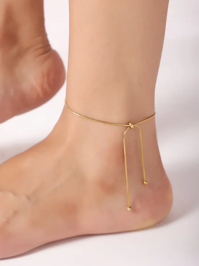 Bracelets Yellow Chimes Yellow Chimes Anklet for Women Fashion Gold Adjustable Anklets for Women Simple Chain Anklet for Girls Golden Leg Chain for Girls Birthday Gift for Women Anniversary Gift for Wife