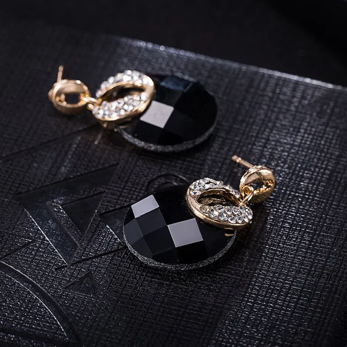 Bracelets Yellow Chimes Yellow Chimes Black Crystal Drop Earrings for Women and Girls