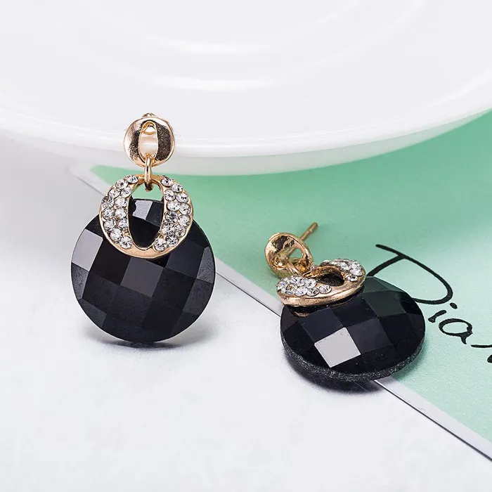 Bracelets Yellow Chimes Yellow Chimes Black Crystal Drop Earrings for Women and Girls