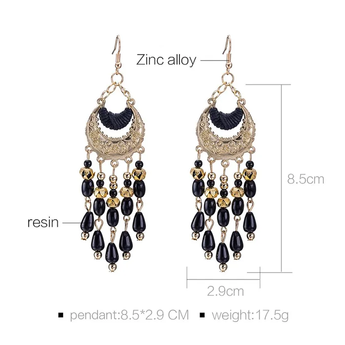 Bracelets Yellow Chimes Yellow Chimes Dangling Earrings for Women Girls Black