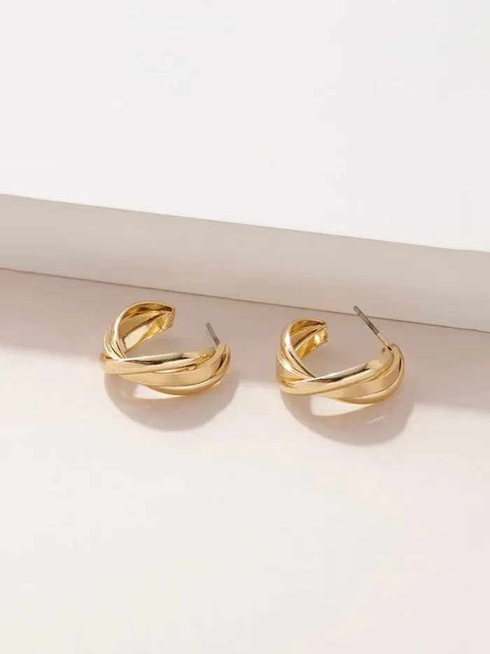 Bracelets Yellow Chimes Yellow Chimes Hoop Earrings for Women Fashion Golden Hoops Earrings Gold Plated Twisted Layered Hoop Bali Earrings for Girls Birthday Gift for Girls Women Anniversary Gift for Wife