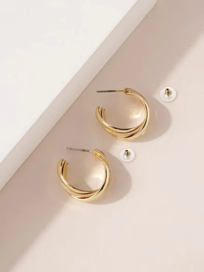 Bracelets Yellow Chimes Yellow Chimes Hoop Earrings for Women Fashion Golden Hoops Earrings Gold Plated Twisted Layered Hoop Bali Earrings for Girls Birthday Gift for Girls Women Anniversary Gift for Wife