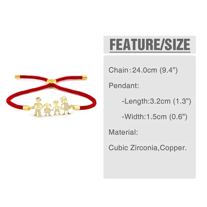 Bracelets Yellow Chimes Yellow Chimes Latest Fashion Gold Toned Family Portrait Design Red Bracelet for Women and Girls