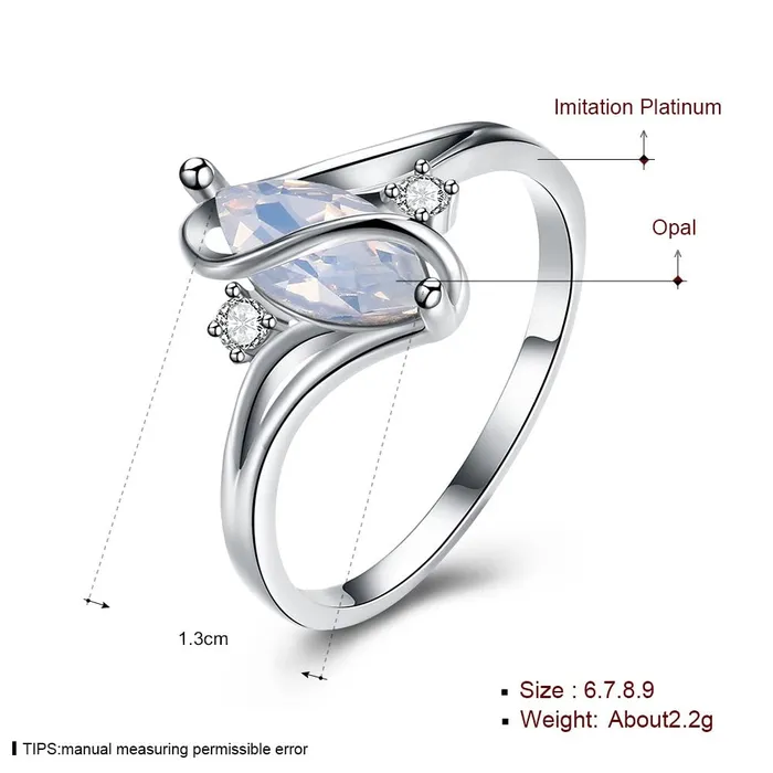 Bracelets Yellow Chimes Yellow Chimes Rings for Women Rhodium plated Crystal Stoned Olivia Man Made Opal Invisible Setting Trendy Ring for Women Girls