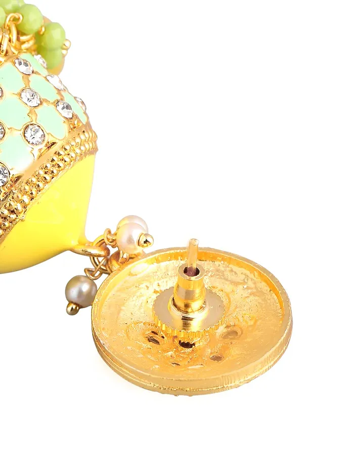 Bracelets Yellow Chimes Yellow Chimes Traditional Gold Toned Yellow Floral Design Pearl Meenakari Jhumka Jhumki Earrings for Women and Girls Medium YCTJER92MNKJHKYL