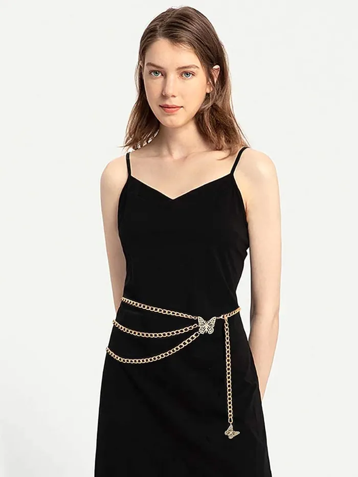 Bracelets Yellow Chimes Yellow Chimes Waist Chain For Women Gold Plated Multilayer Waist Chain For Women and Girls
