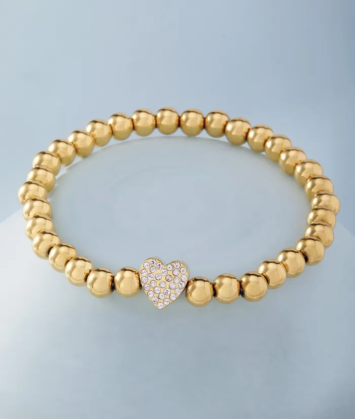 Candlewick Gift Shop Bracelets GoldCrystal Bracelet with Heart