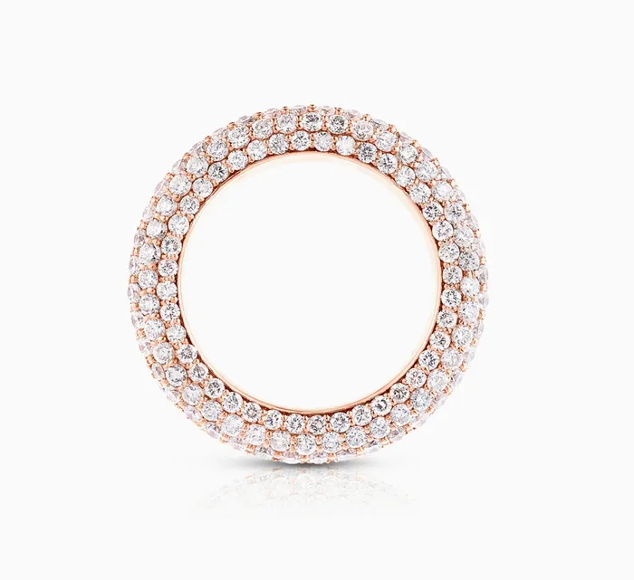 Carbon Hyde Rings Bombe Pave Ring
