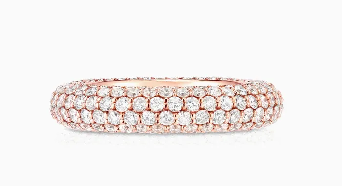 Carbon Hyde Rings Bombe Pave Ring