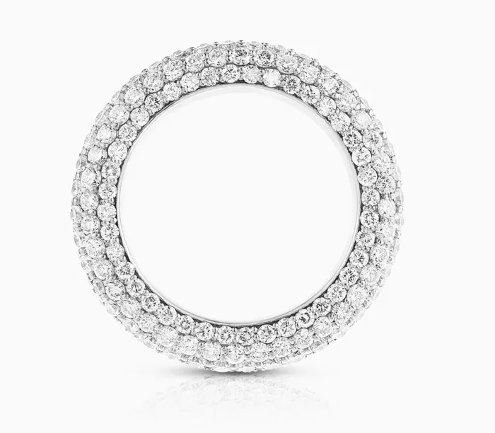 Carbon Hyde Rings Bombe Pave Ring