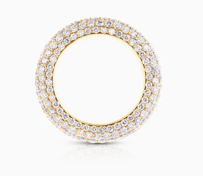 Carbon Hyde Rings Bombe Pave Ring