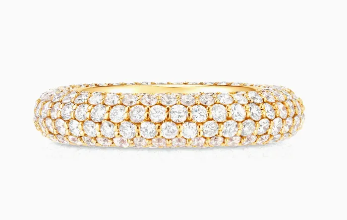 Carbon Hyde Rings Bombe Pave Ring
