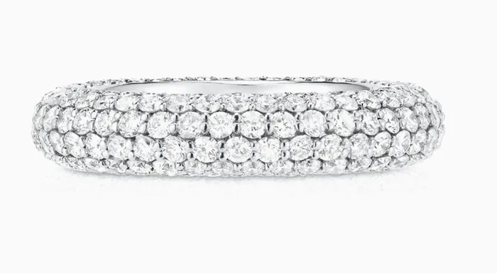 Carbon Hyde Rings Bombe Pave Ring