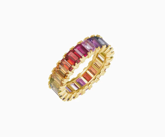 Carbon Hyde Rings Rainbow Emerald Eternity