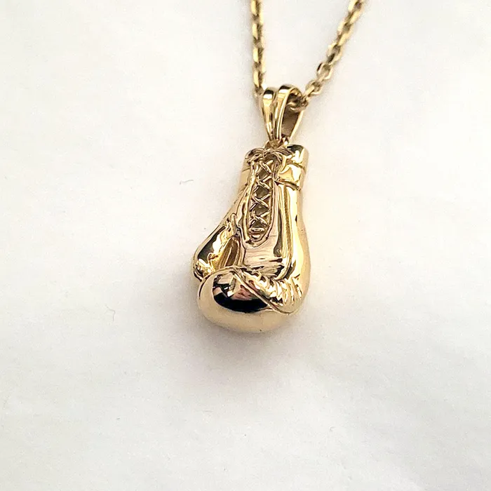 carre dor Necklaces 14k 18k gold mens boxing glove pendant necklace