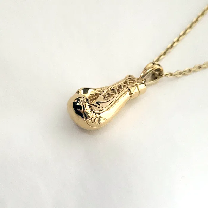 carre dor Necklaces 14k 18k gold mens boxing glove pendant necklace
