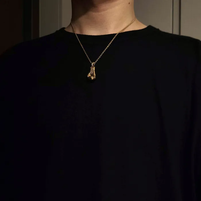 carre dor Necklaces 14k 18k gold mens boxing glove pendant necklace