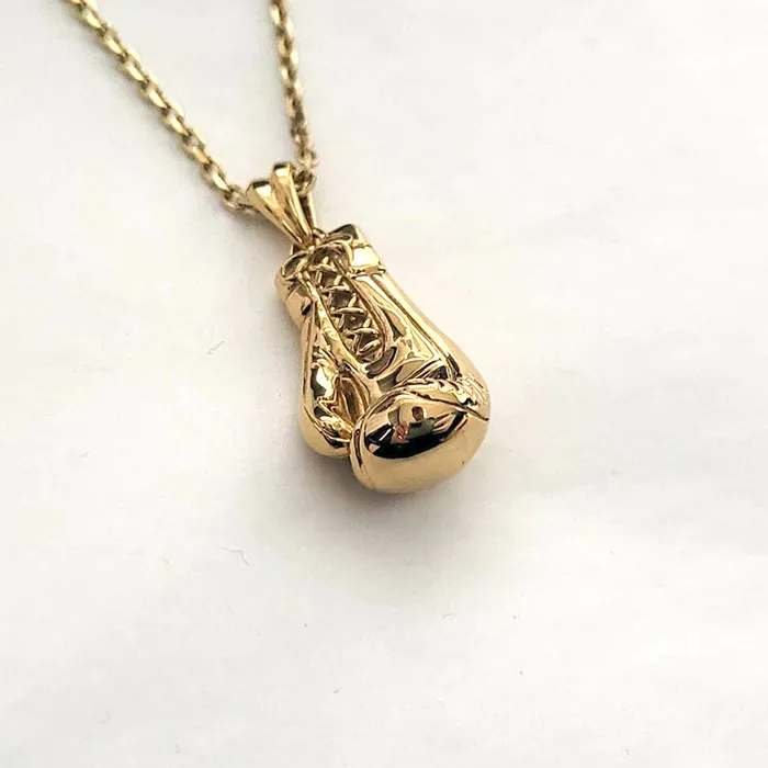 carre dor Necklaces 14k 18k gold mens boxing glove pendant necklace