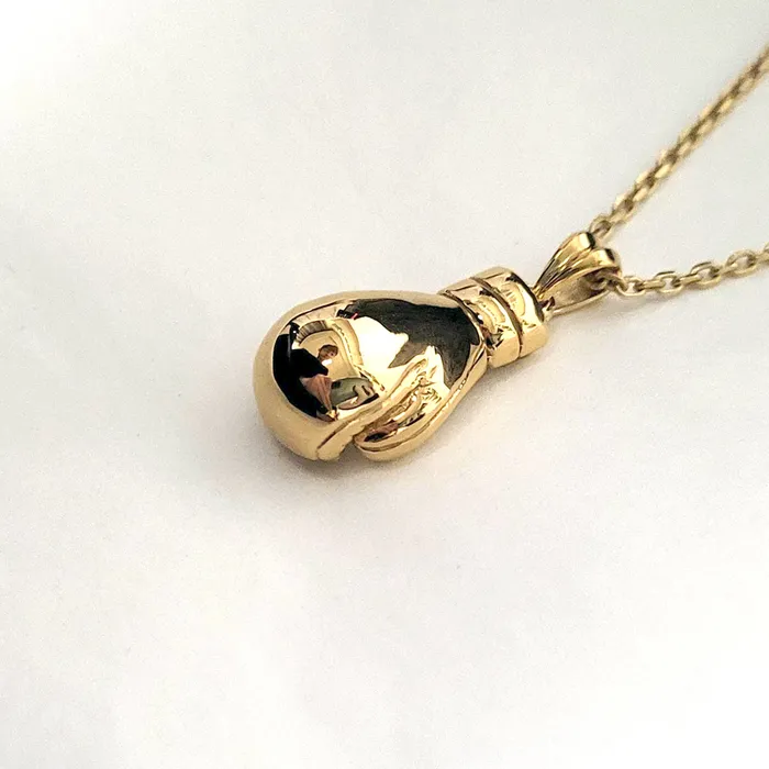 carre dor Necklaces 14k 18k gold mens boxing glove pendant necklace