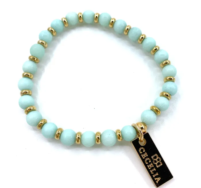 Cecelia Designs Jewelry Earrings Jade Edelstein Armband 6mm Cecelia Designs Jewelry